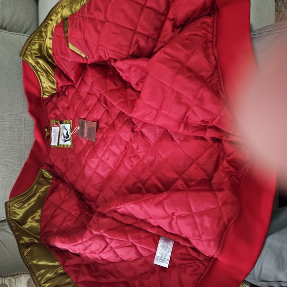 Mitchell and Ness Satin Gold San Francisco 49ers Heavyweight Jacket. XXL - Picture 9 of 16